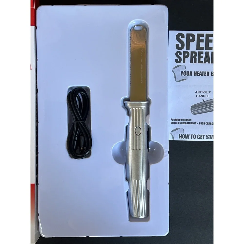 Speedy Spreader Heated Butter Knife As Seen On TV Rechargeable Stainless Steel